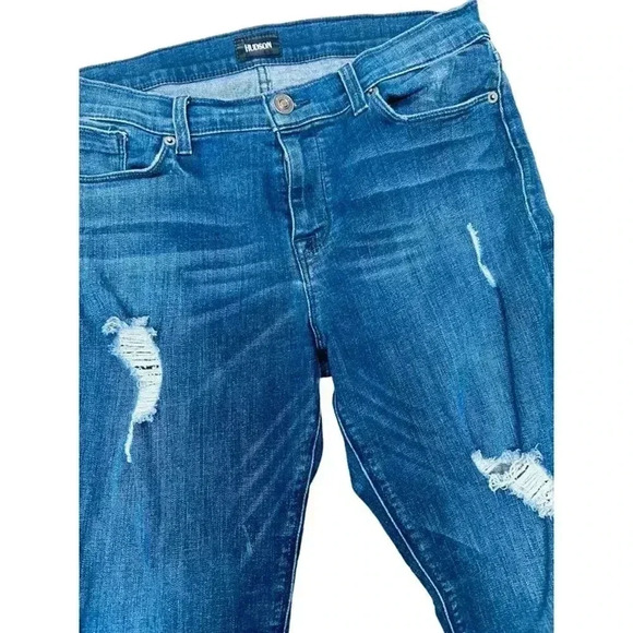 Hudson Tapered Jeans Women's 32 Blue Distressed Medium Wash Denim Stretch - Picture 5 of 7